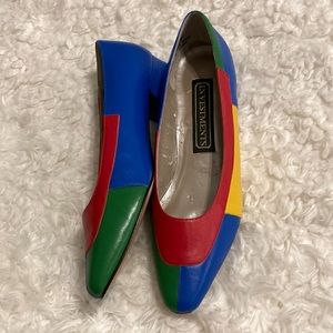 Vintage investments dream leather color block 80s 90s heels